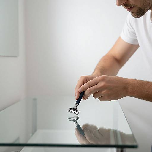 Minimalist Morning Shave Scene
