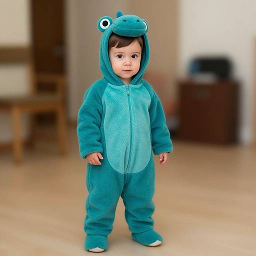 Teal Cuddlesaur Toddler in Kigurumi