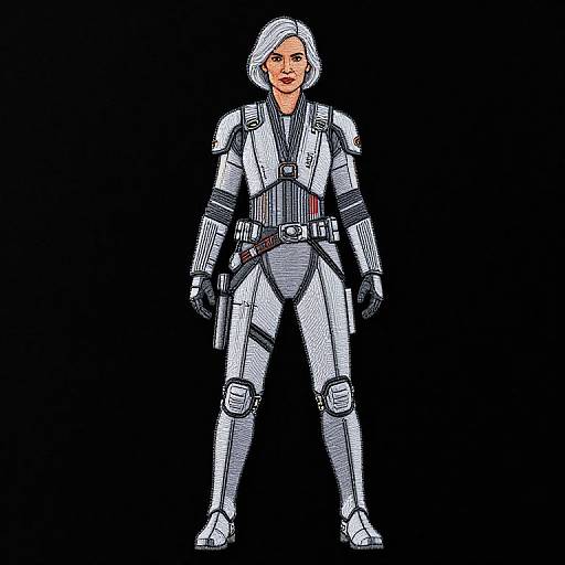 Dignified Star Wars Female Warrior Embroidery
