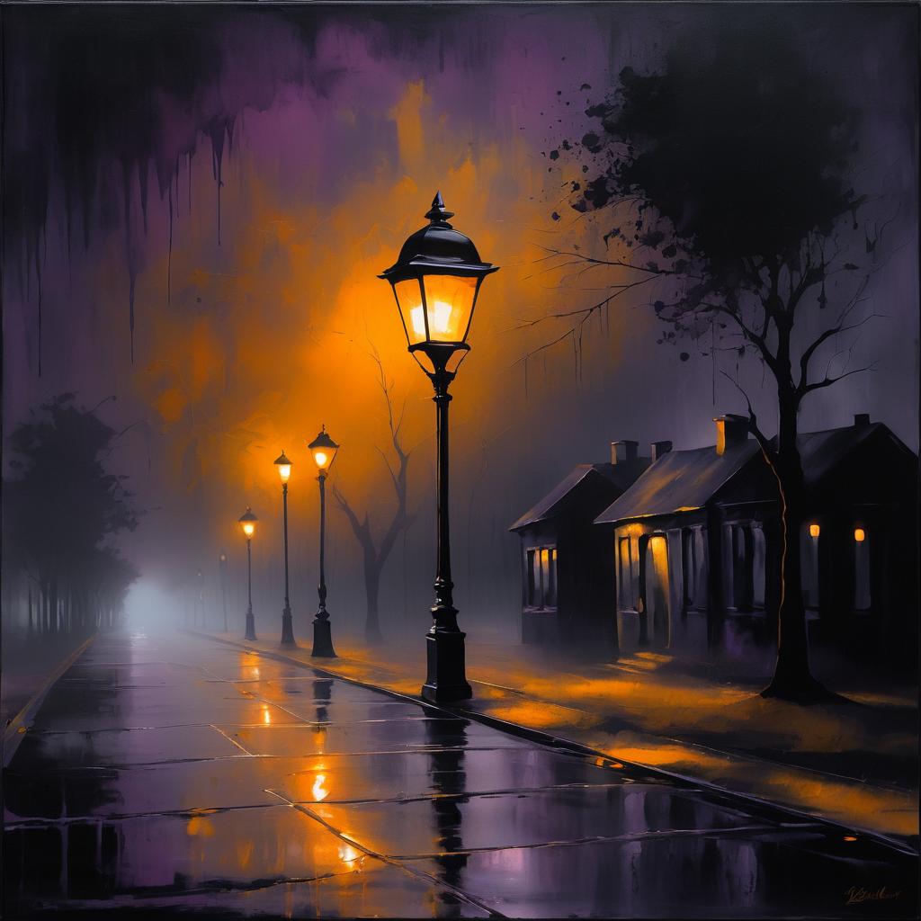 Surreal Serenity: A Melancholic Streetlamp