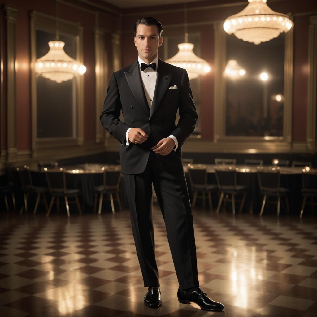 Elegant 1940s Tuxedo Portrait Capture