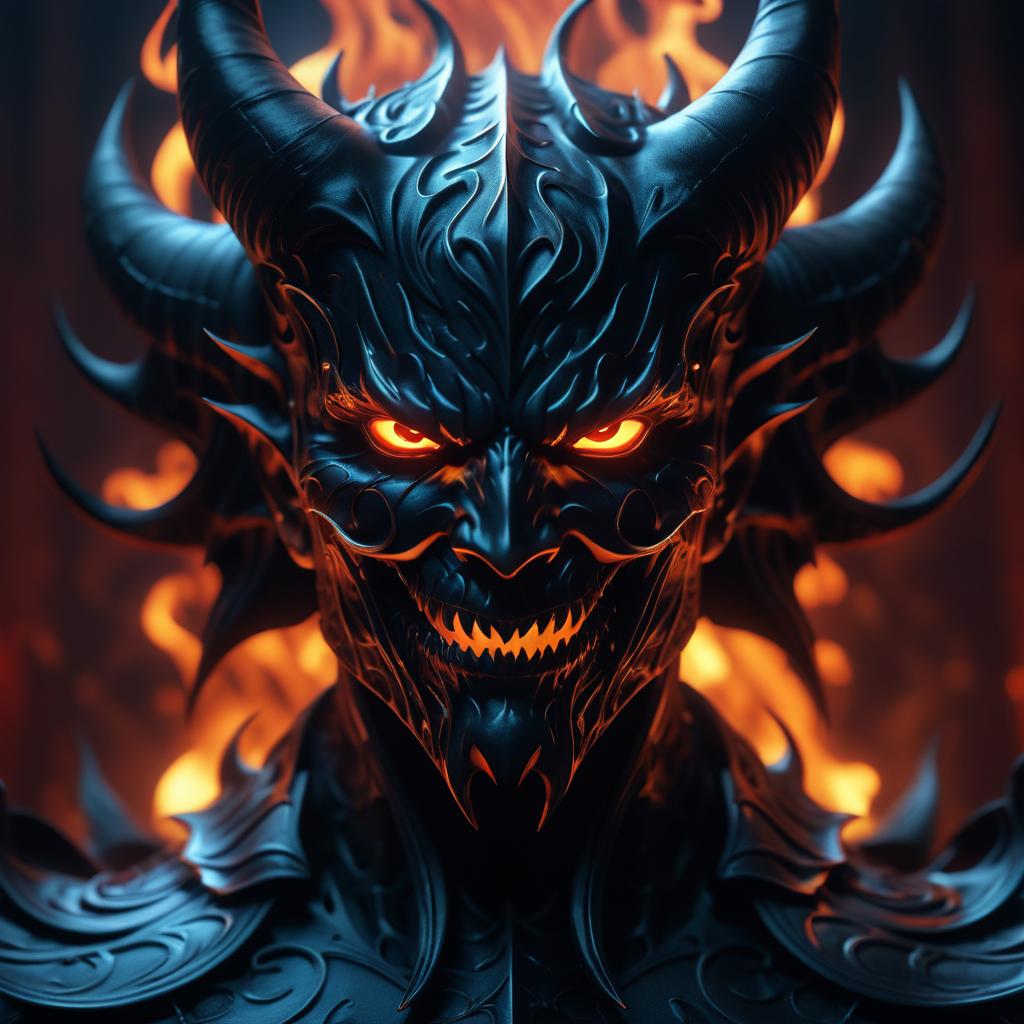 Epic Devil Portrait in Chaotic Inferno