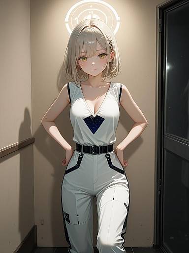 Confident Woman in Stylish Geometric Jumpsuit