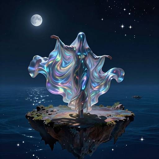 Surreal Figure on Floating Isle