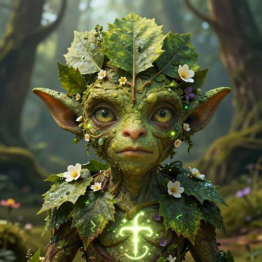 Vibrant Leaf Leshy Portrait