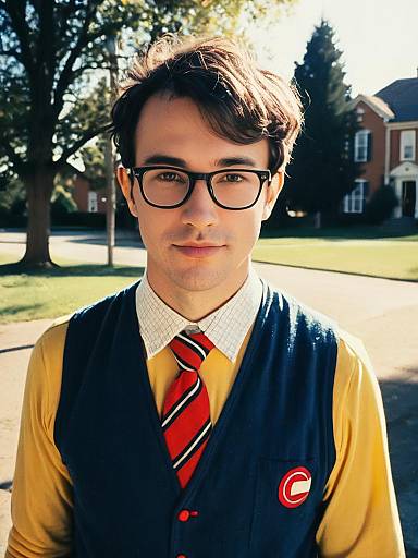 Photorealistic Man in Nerd Costume