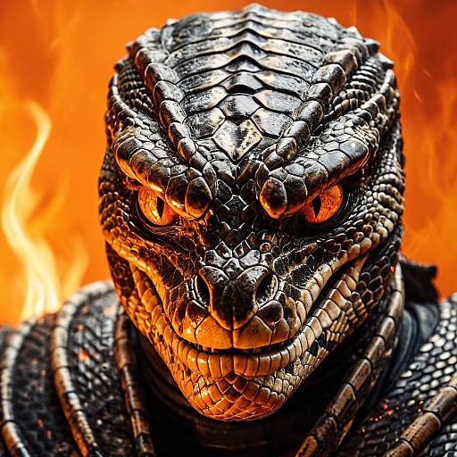 Hyperrealistic Reptilian Warrior Portrait