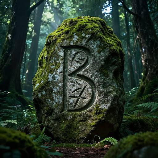 Ancient Rune in Enchanted Forest