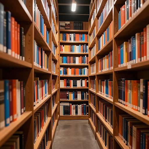 Infinite Wooden Bookshelf Corridor