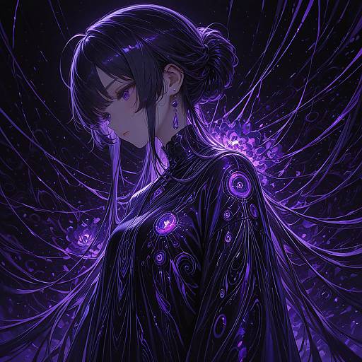 Abstract Purple Art in Yuko Style