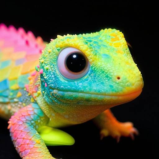 Neon Ombre Big-Eyed Monster