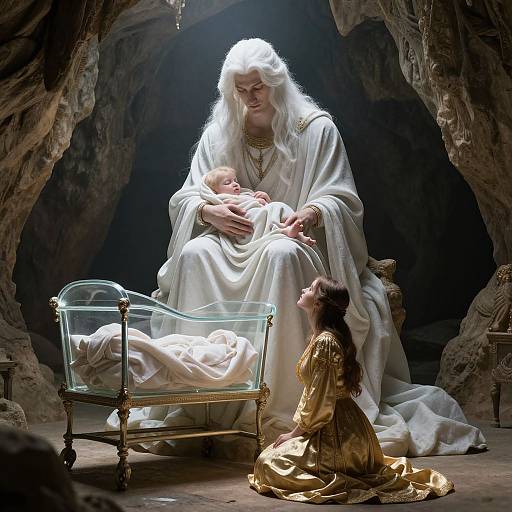 Ethereal Vigil in Ancient Caverns