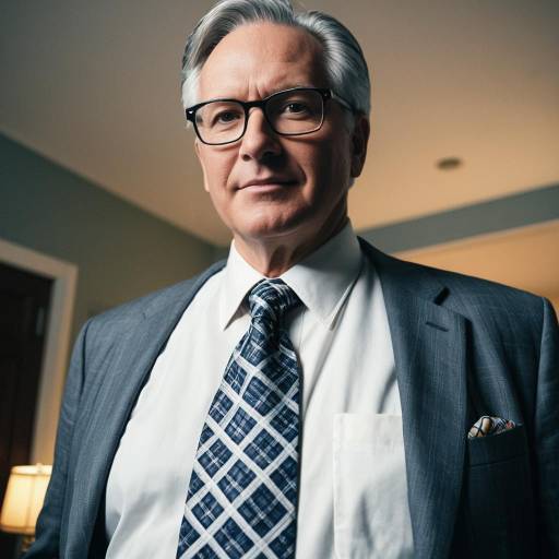 Mature Man in Formal Suit and Glasses
