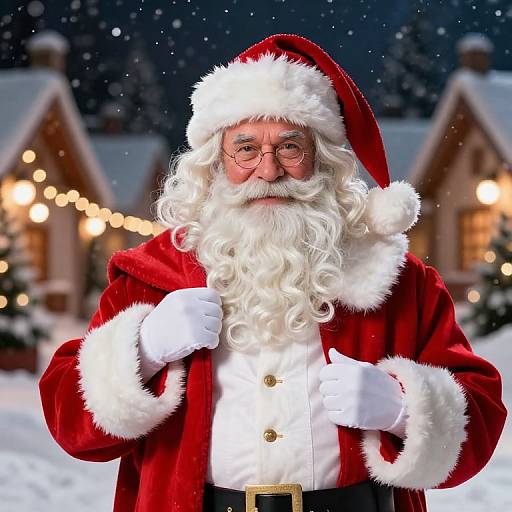 Classic Male Santa in Festive Scene
