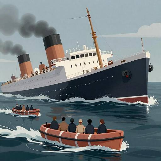 Dramatic Sinking Ocean Liner Scene