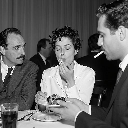 Candid Black and White Table Scene