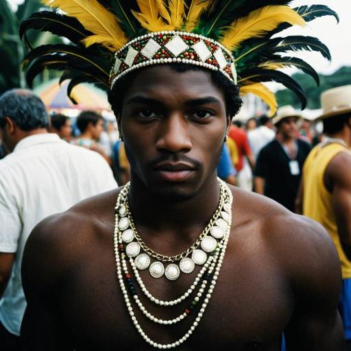 Brazilian Carnival Participant in Traditional Costume
