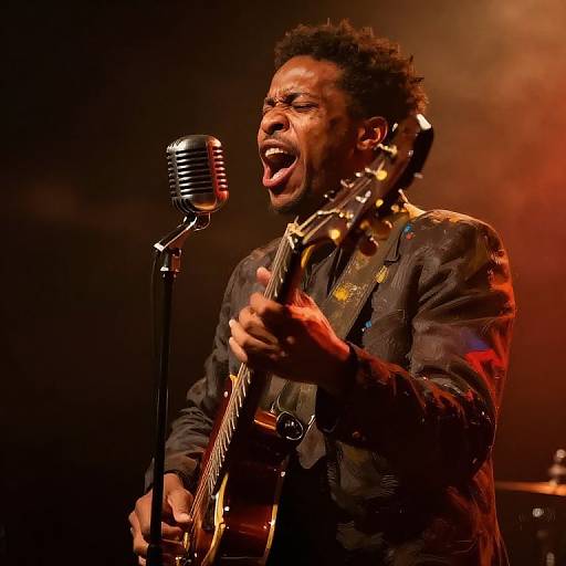 Passionate Jazz Musician in Vintage Club