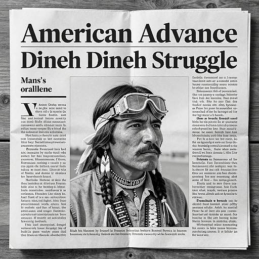 Native American Man on Vintage Newspaper