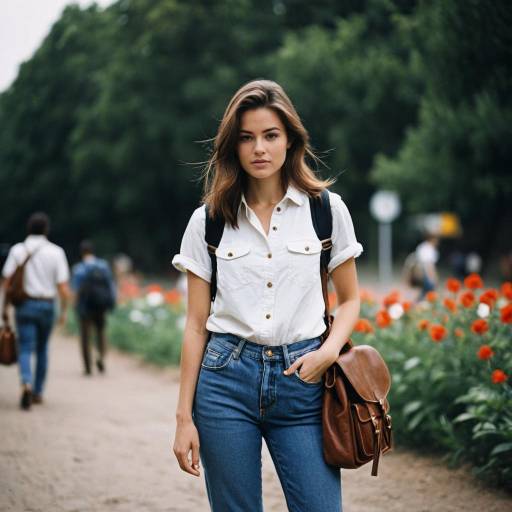 Young Woman in Casual Outfit Outdoors
