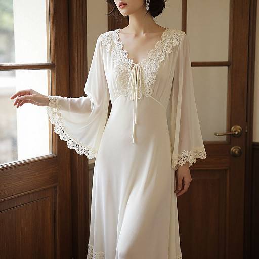 Elegant 1920s Woman in Lace Dress