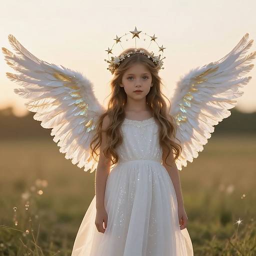 Ethereal Angelic Girl at Sunrise