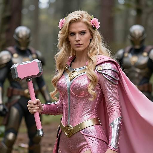 Glittery Superhero in Enchanted Forest