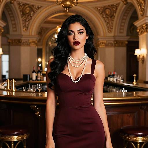Confident Woman in Elegant Bar