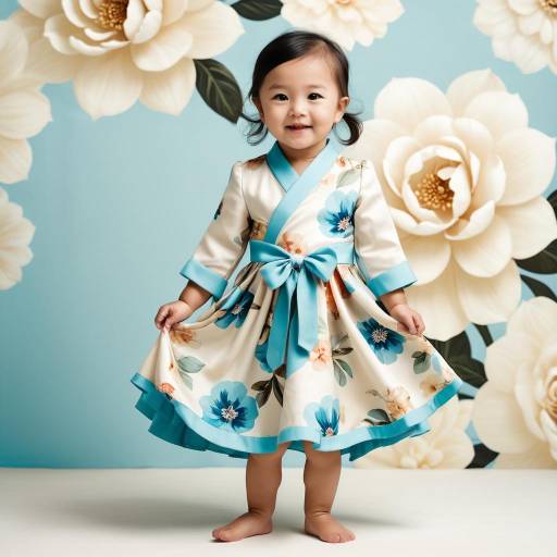 Smiling toddler girl in floral dress