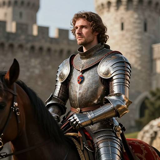 Renaissance Knight on Horseback Portrait