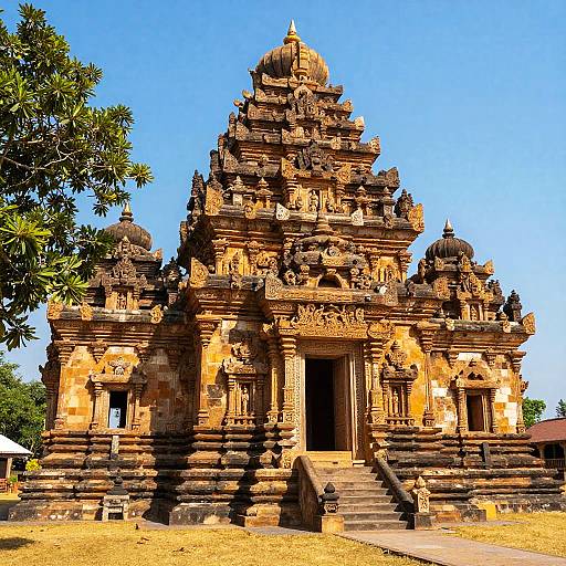 Sunlit Ancient Stone Temple