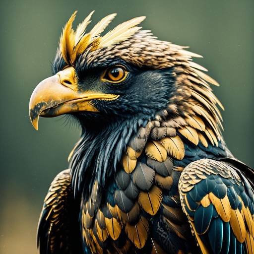 Majestic Griffin with Shimmering Gold Feathers