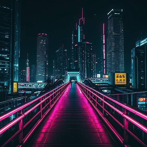 Vibrant Cyberpunk Night Cityscape