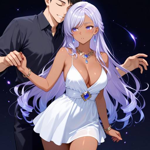 Lilac and Blue: Couple's Cowboy Shot