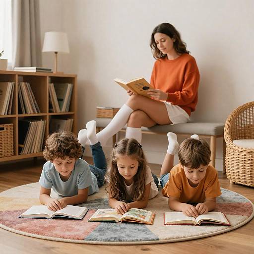 Family Cozy Moments in a Reading Nook