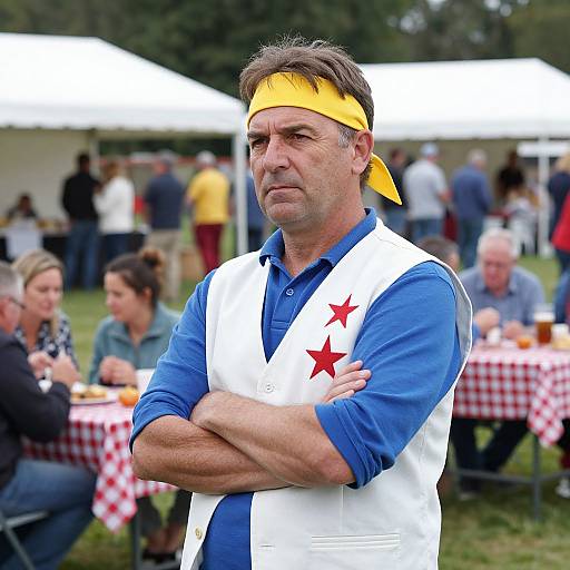 Serious Man at Outdoor Event