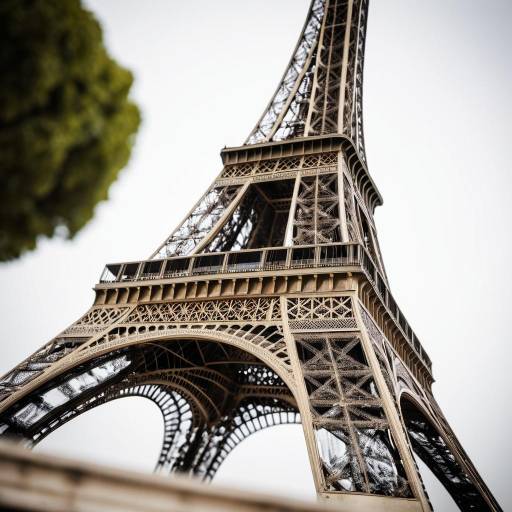 Elegant Marble Eiffel Tower Macro Photography