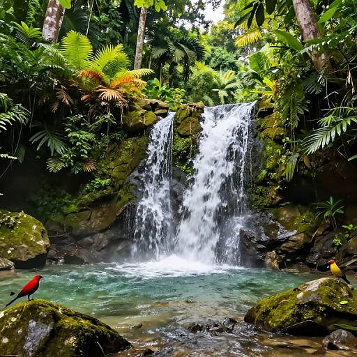 Tropical Jungle Waterfall Landscape