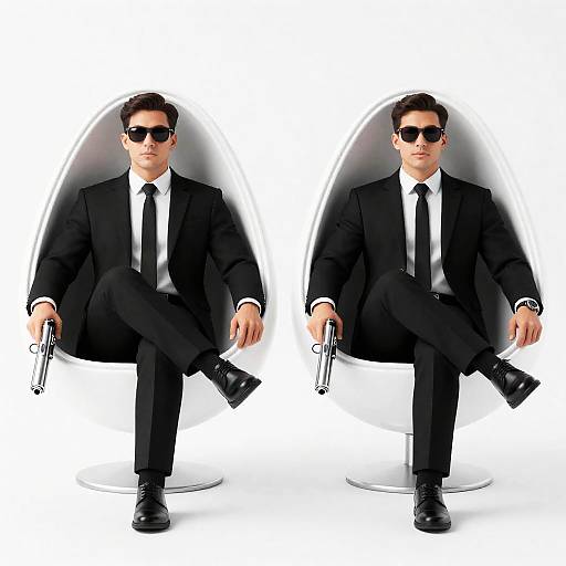 Futuristic Duo in Egg Chairs