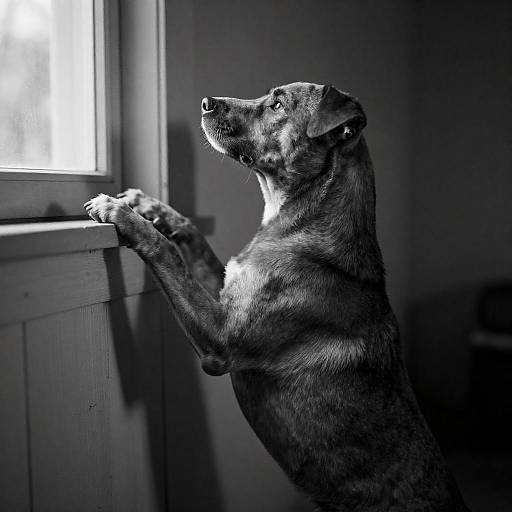 High Contrast Dog Photo in Monochrome