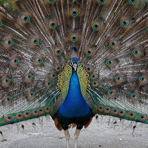 Realistic Full-Body Peacock With Teal Eyes