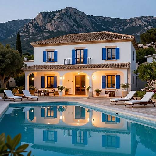 Andalucian Villa with Pool at Evening