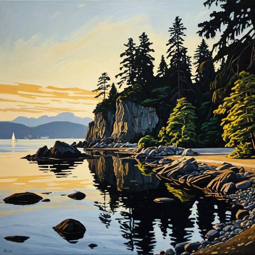 Expressionistic Oil Painting of Stanley Park