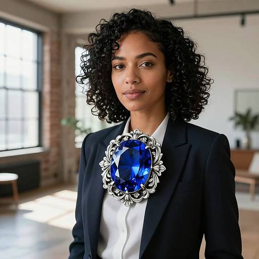 Cobalt Tourmaline Brooch in Loft
