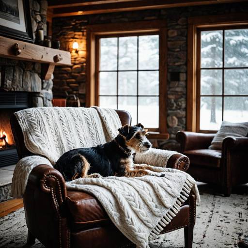 Cozy Rustic Living Room with Sleeping Dog
