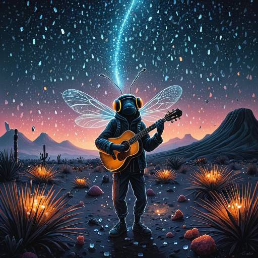 Firefly Musician in Twilight Desert
