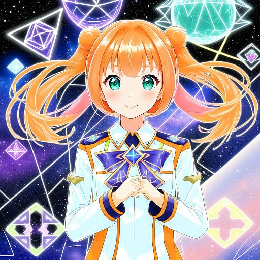 Illustration of Apricot sakuraba, galaxy angel rune in the style of Aposine