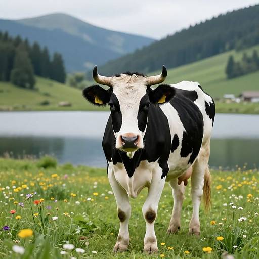Majestic Cow in Serene Meadow