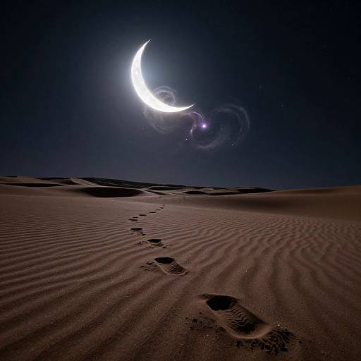 Ethereal Desert Nightscape with Nebula