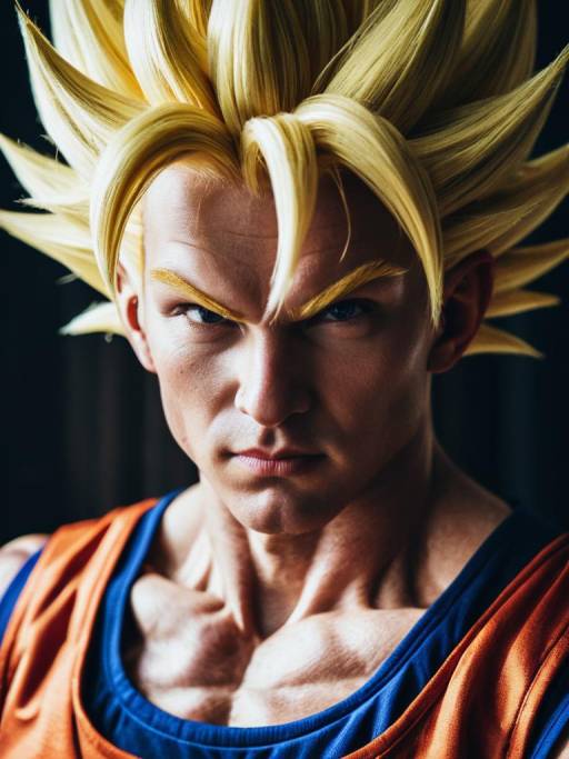 Photorealistic Super Saiyan Costume Close-Up
